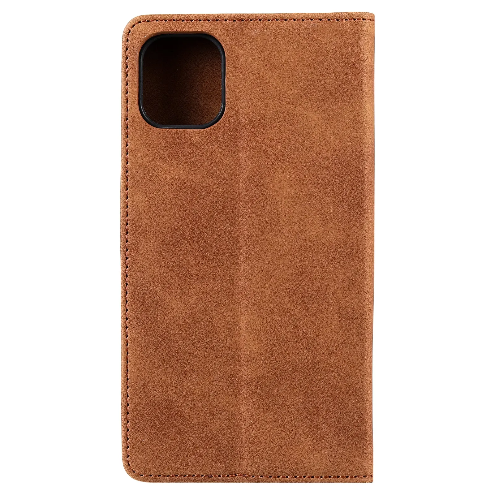 001 Series Auto-absorbed Skin-touch Feeling Leather Full-Protection Phone Case with Stand Design for iPhone 13 Pro 6.1 inch