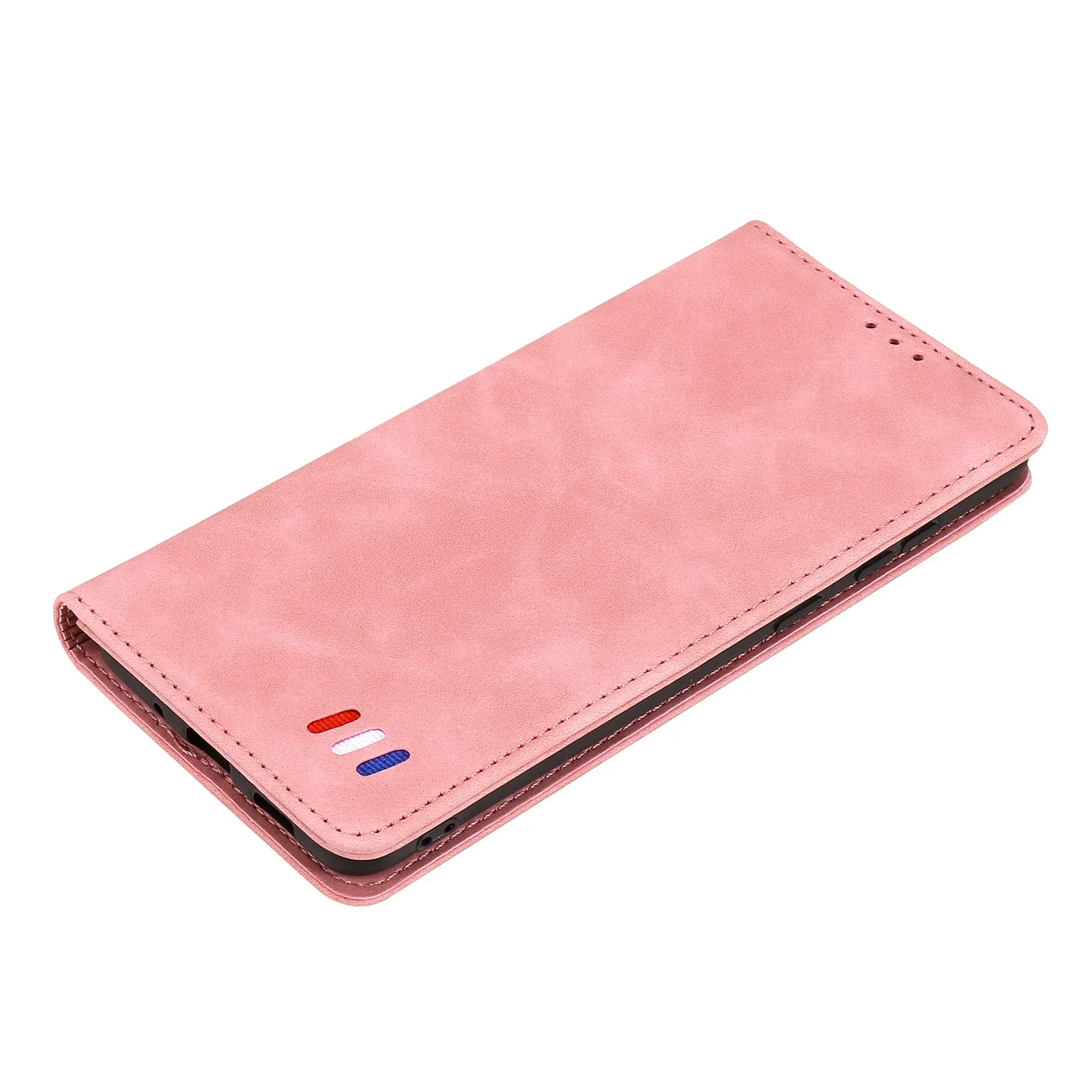 001 Series Auto-absorbed Skin-touch Feeling Leather Full-Protection Phone Case with Stand Design for iPhone 13 Pro 6.1 inch