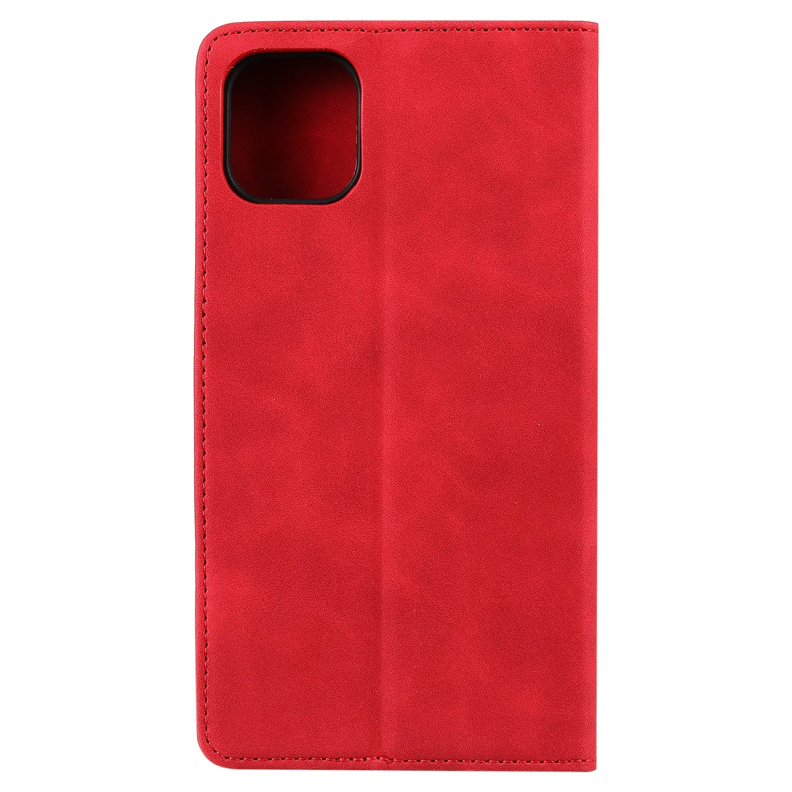 001 Series Auto-absorbed Skin-touch Feeling Leather Full-Protection Phone Case with Stand Design for iPhone 13 Pro 6.1 inch