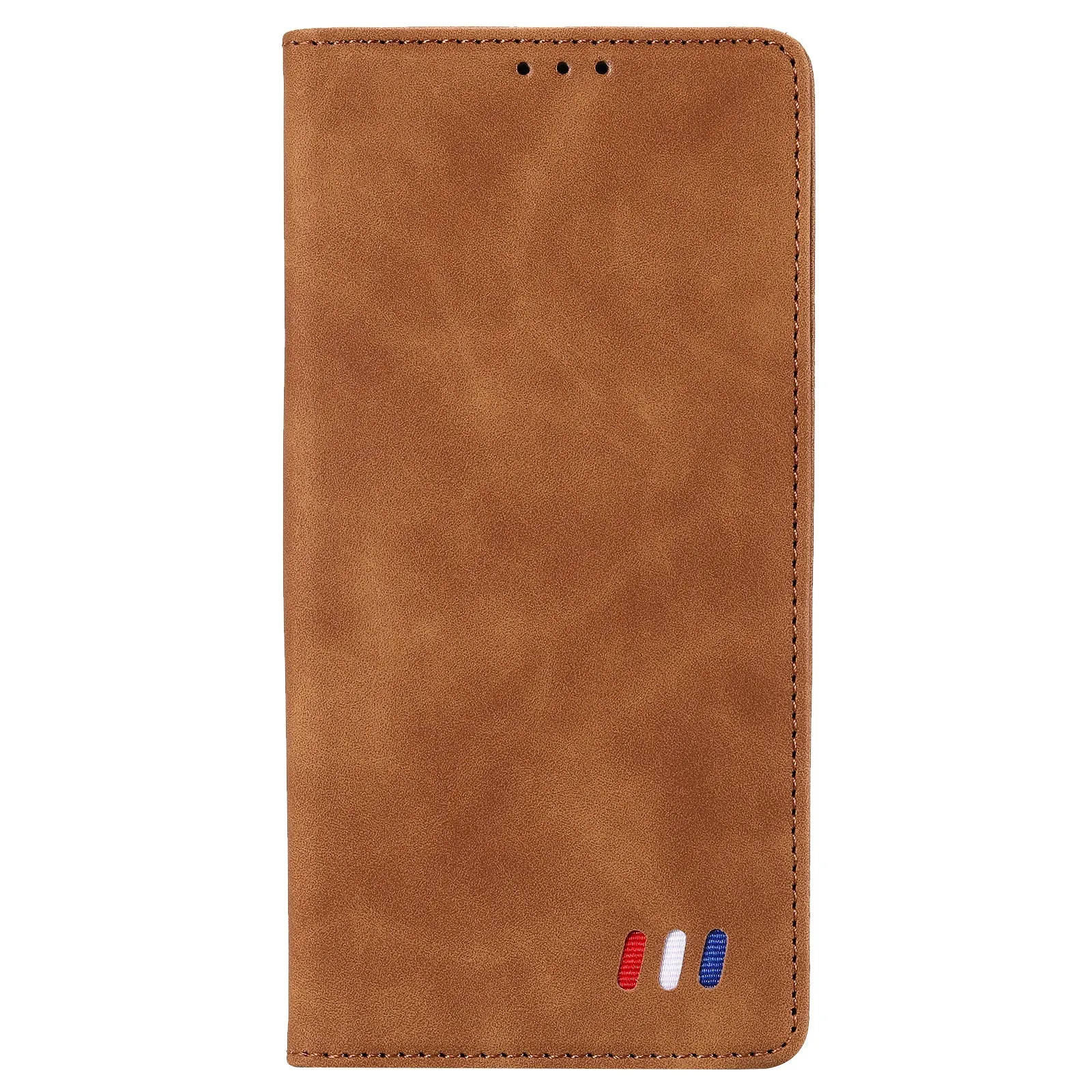 001 Series Auto-absorbed Skin-touch Feeling Leather Full-Protection Phone Case with Stand Design for iPhone 13 Pro 6.1 inch