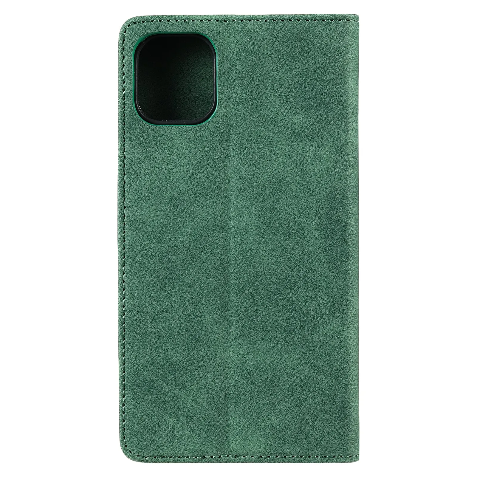 001 Series Auto-absorbed Skin-touch Feeling Leather Full-Protection Phone Case with Stand Design for iPhone 13 Pro 6.1 inch