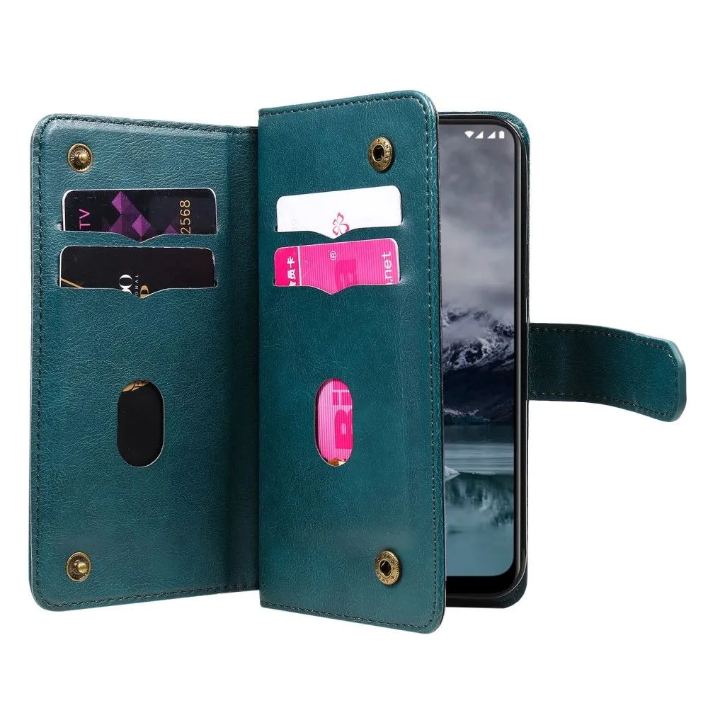 10-slot wallet case for Nokia G11 / G21 - Blackish Green