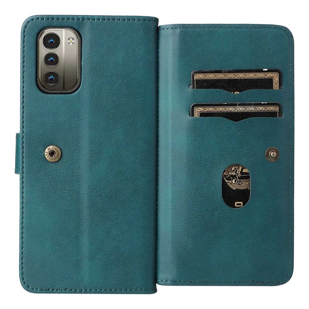 10-slot wallet case for Nokia G11 / G21 - Blackish Green