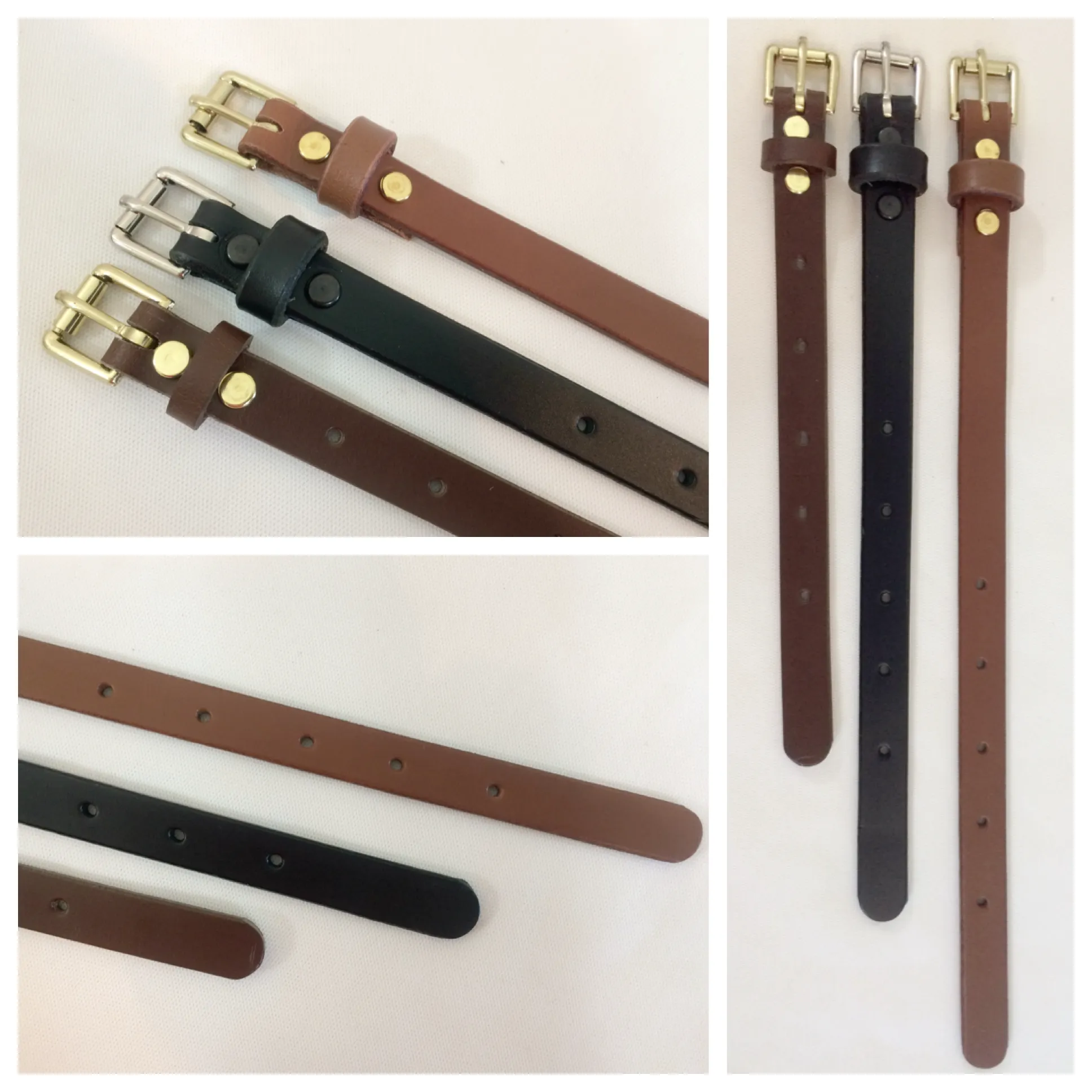 1/2 in. Adjustable Leather Strap Extenders Extensions for Bag Straps - 3 lengths