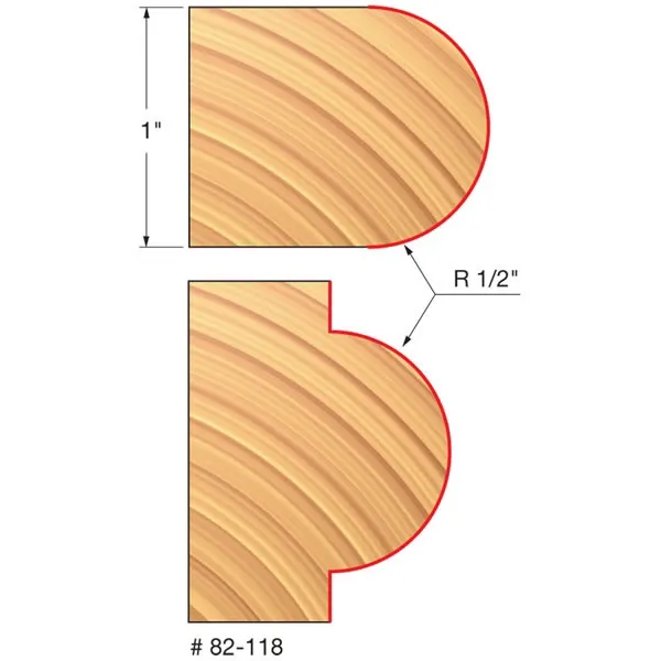 1/2 " Radius Half Round Bit