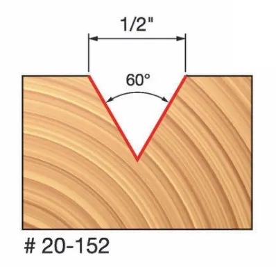 1/2" V Grooving Bit, 60deg