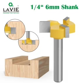 1/4 & 6 Yellow 3-Blade T-Slot Router Bits for Woodworking and Drilling