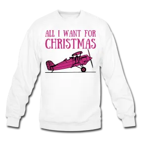 All I Want for Christmas Sweatshirt - Pink Plane