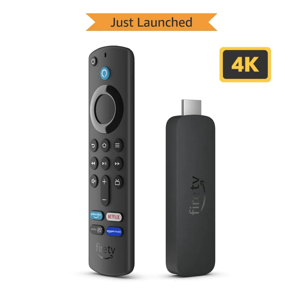 All-new Amazon Fire TV Stick 4K streaming device, ultra-cinematic 4K streaming, supports Wi-Fi 6, Dolby Vision/Atmos, HDR10 