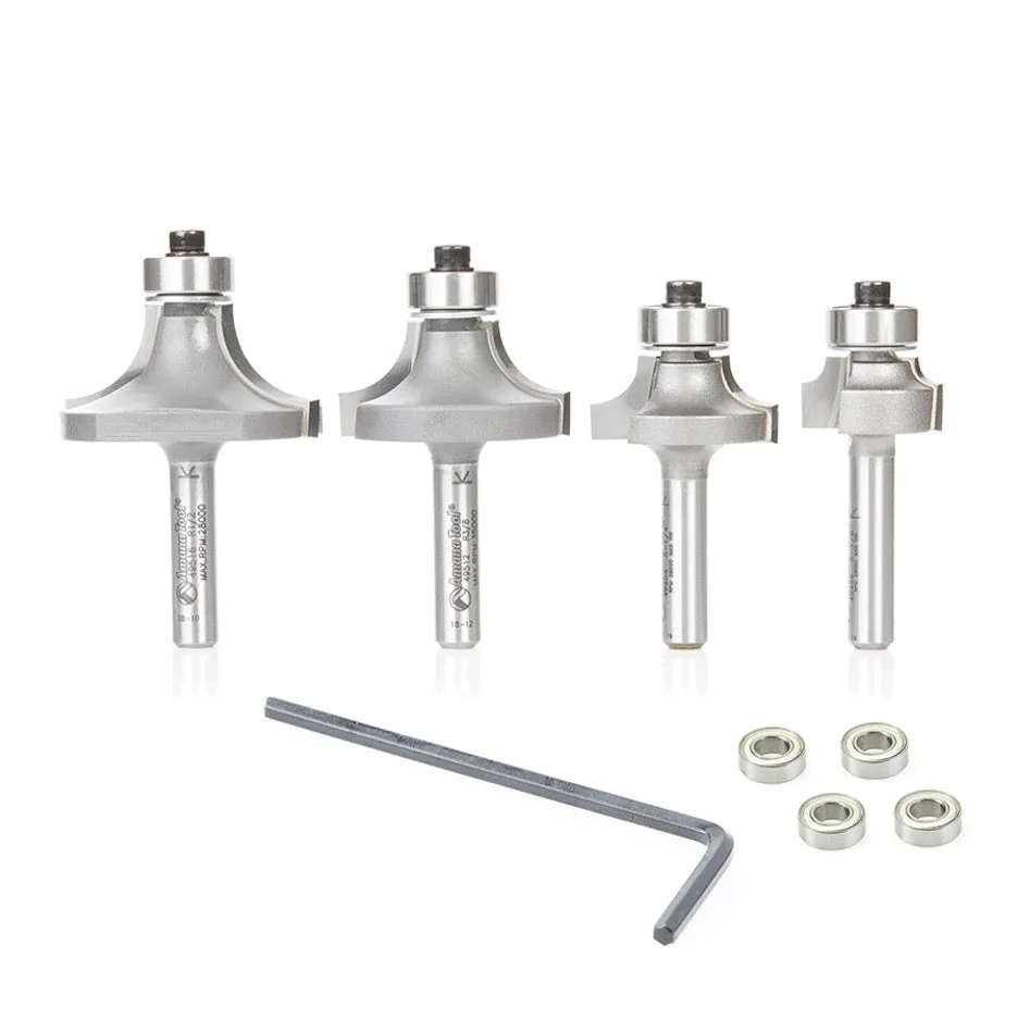 Amana Tool 4-Piece Roundover and Beading Router Bit Set AMS-551