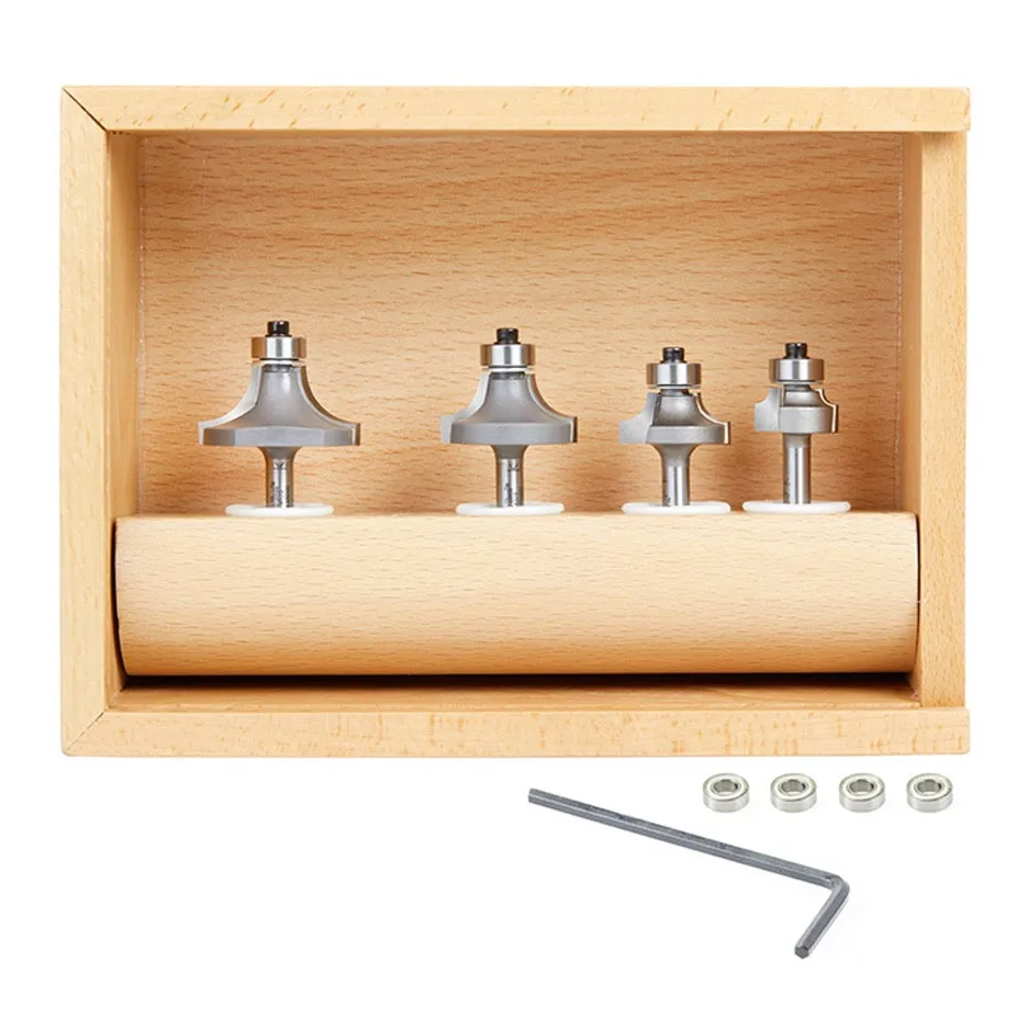 Amana Tool 4-Piece Roundover and Beading Router Bit Set AMS-551