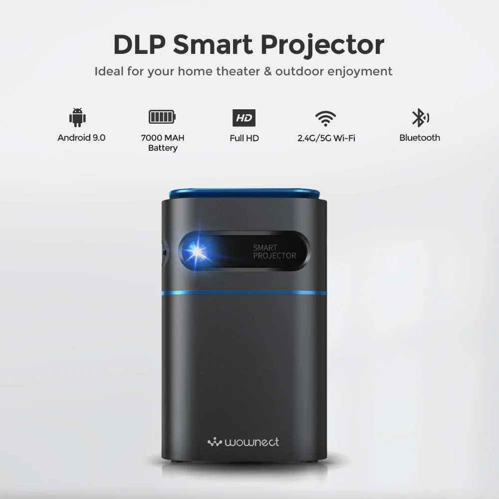 Android DLP Projector |150 ANSI/Screen Size upto 120inch|Battery 7000maH Download Apps Bluetooth Wifi Mini Projectors