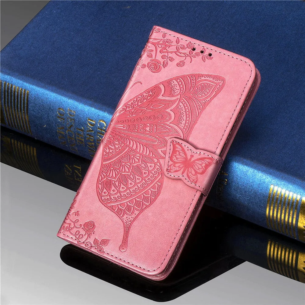 Anymob Huawei Phone Case Red Wallet Leather Flip Wallet Cover