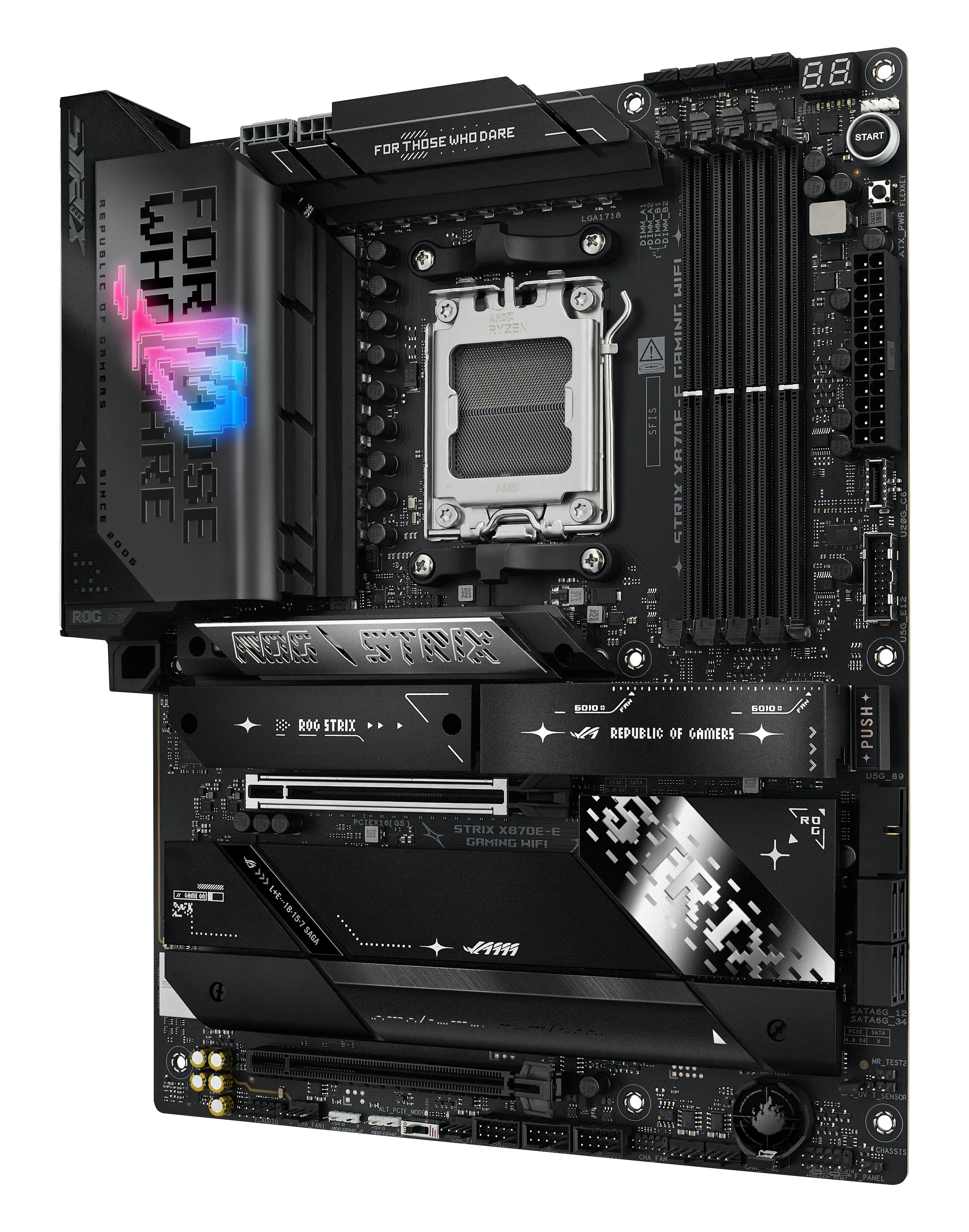 Asus Rog Strix X870e-E Gaming Wifi - Motherboard - Atx - Socket Am5 - Amd X870e Chipset - Usb4, Usb-C 3.2 Gen 2X2, Usb-C