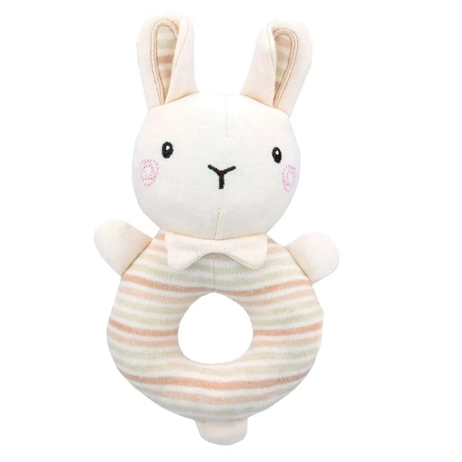 Baby Moo Bunny Bounce 2 Pack Squeaker Handheld Rattle Toy - Cream