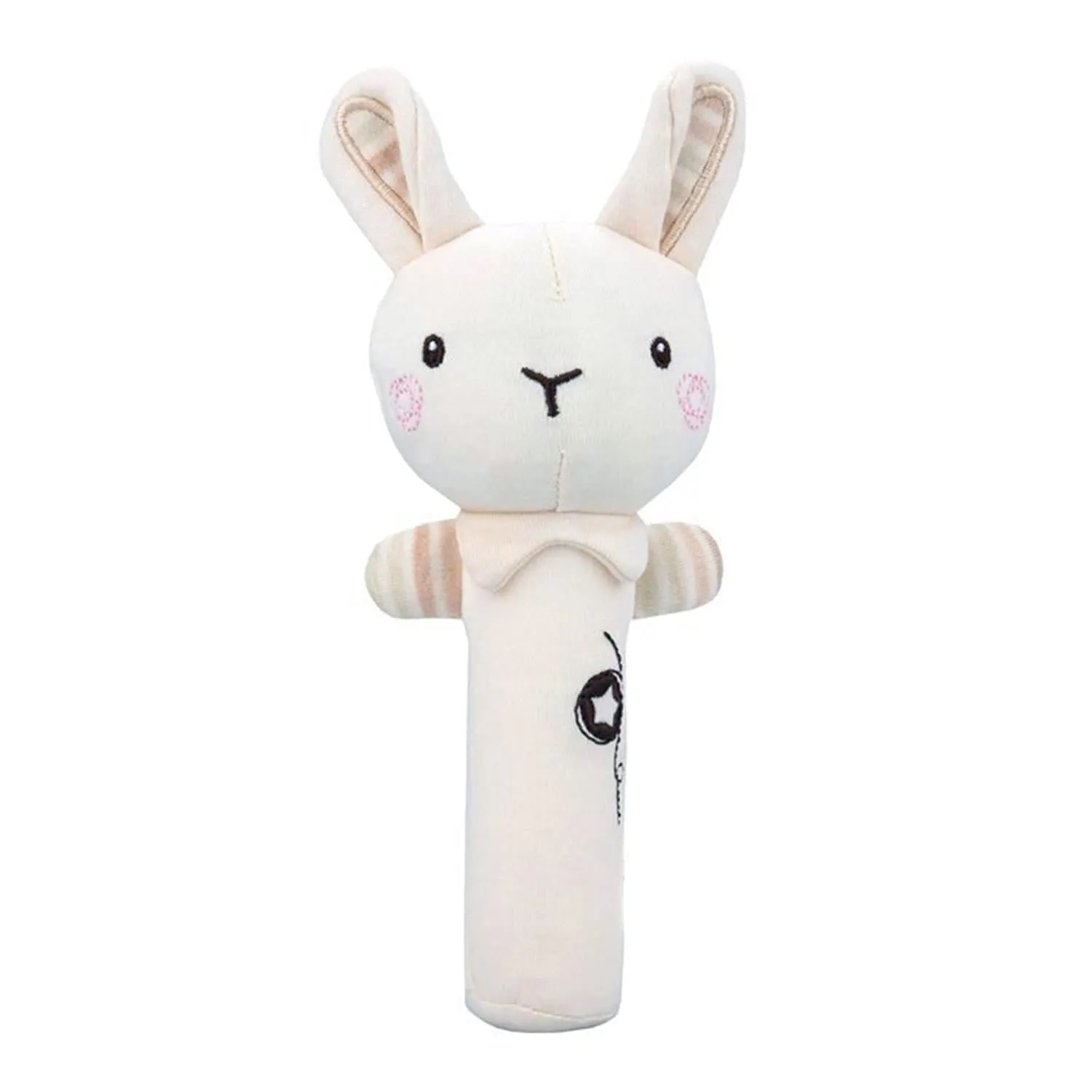 Baby Moo Bunny Bounce 2 Pack Squeaker Handheld Rattle Toy - Cream