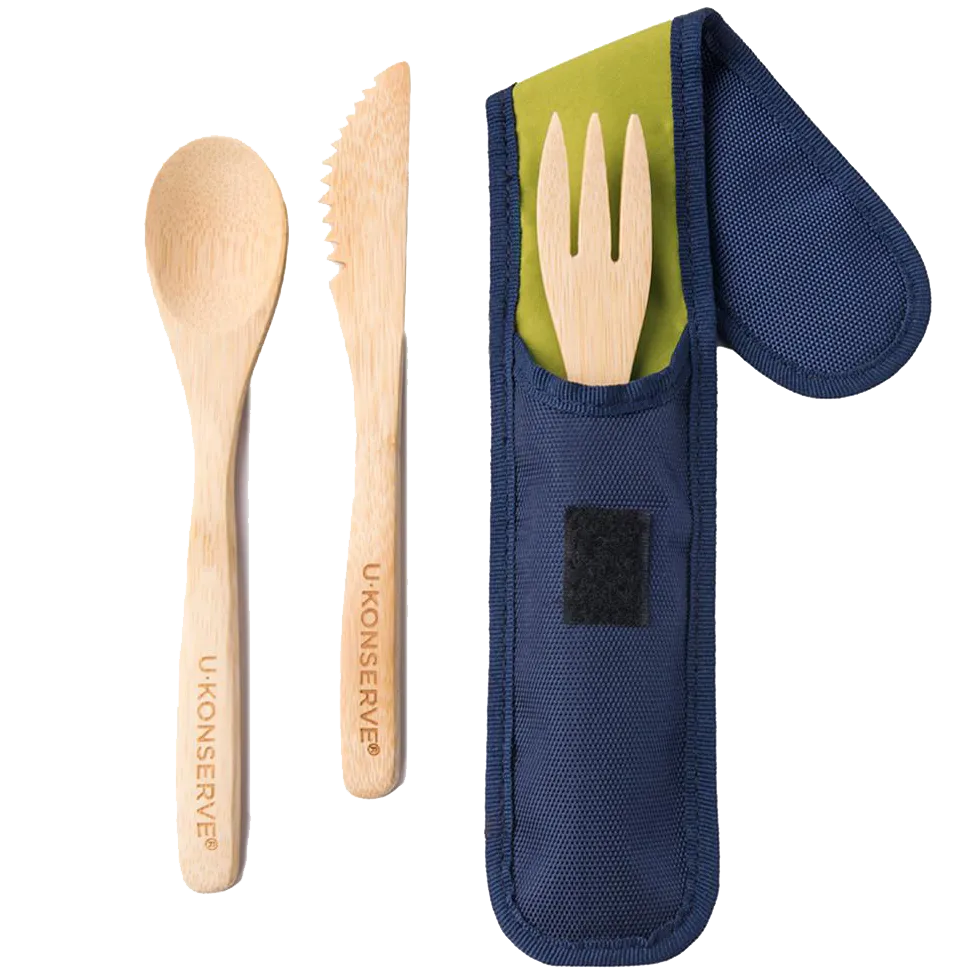 Bamboo Cutlery Set - Navy