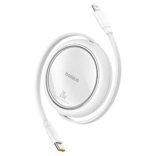 Baseus Free2Pull Retractable Charging Cable USB-C to Ip, 20Watts, 1Mm, Moon White