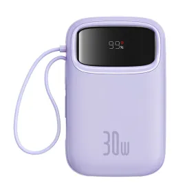 Baseus QPow 2 Digital Display Fast-Charging Power Bank with 2 Built-in Type-C Cable, Purple