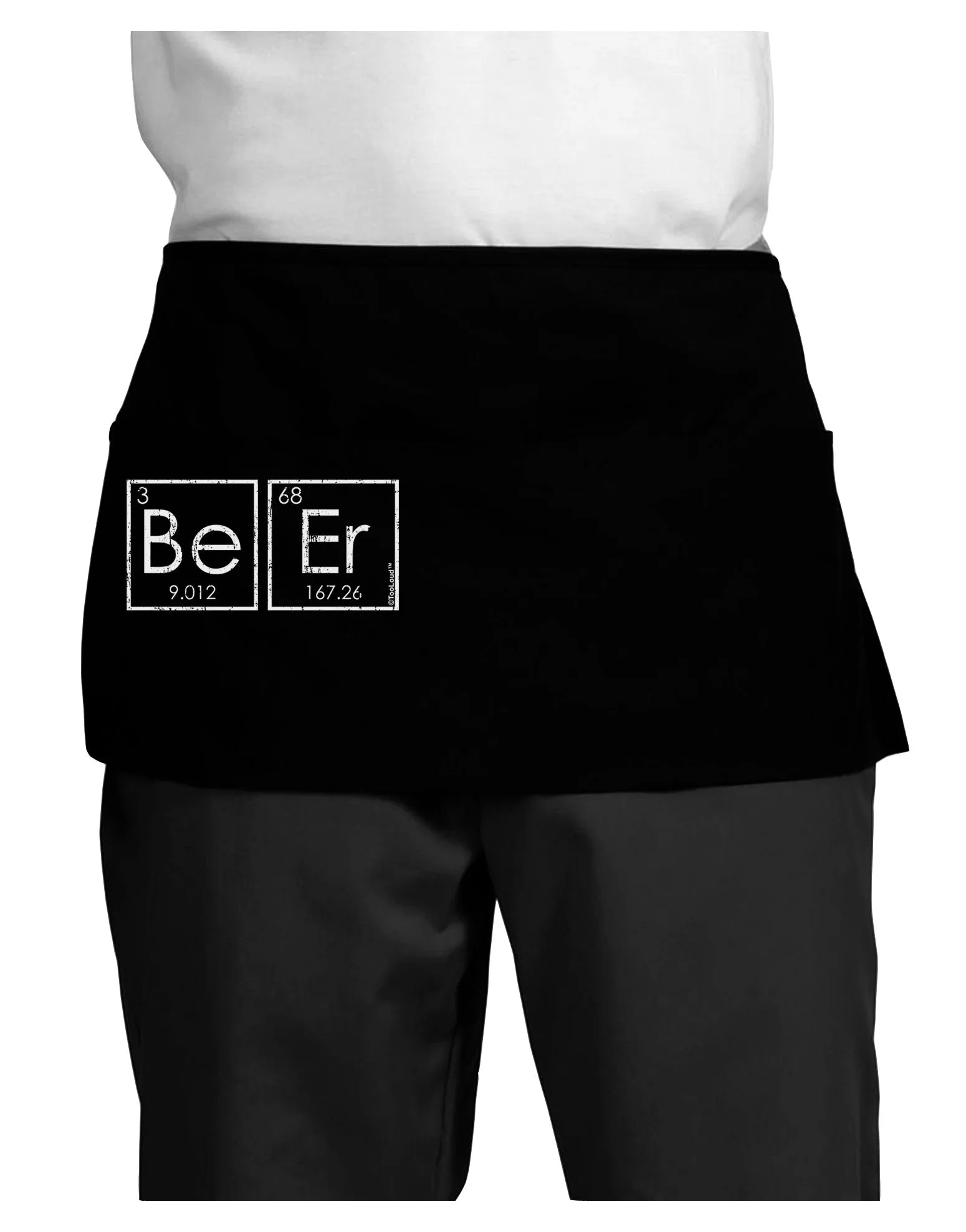 Be Er - Periodic Table of Elements Dark Adult Mini Waist Apron, Server Apron by TooLoud