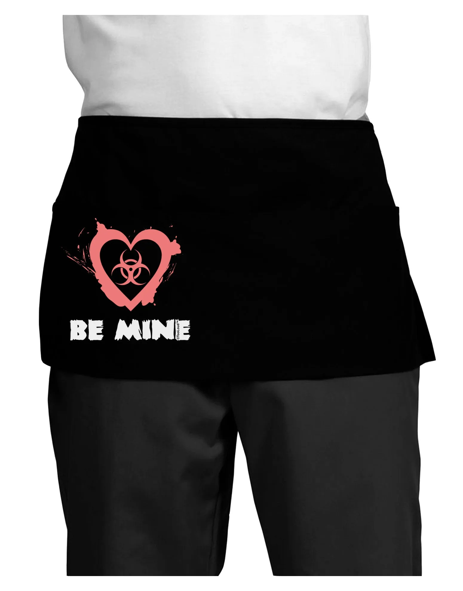 Be Mine - Bio Hazard Heart Dark Adult Mini Waist Apron, Server Apron by TooLoud