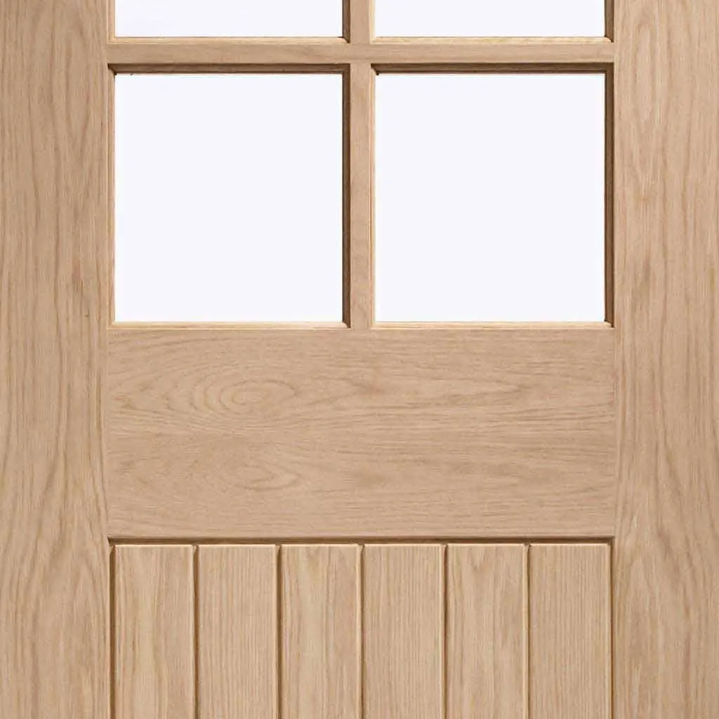 Bespoke Pass-Easi Suffolk Oak 6 Pane Glazed - 4 Sliding Doors and Frame Kit - Prefinished