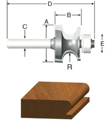 Bosch 23137 Router Bit Carbide Tipped 1/8'' Edgebead