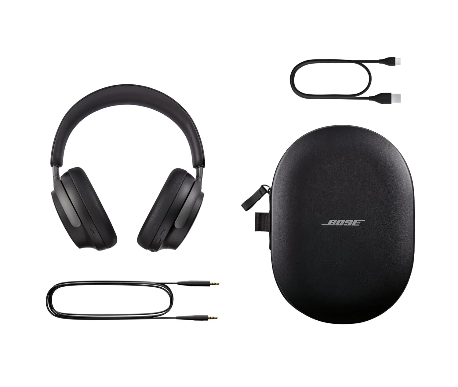 Bose QuietComfort Ultra Wireless Noise Cancelling Headphones with Spatial Audio, Over-The-Ear Headphones with Mic, Up to 24 Hours of Battery Life, Black 880066-0100