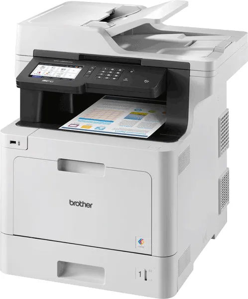 Brother MFC Business Color Laser All-in-One Printer, 512MB Memory, Ethernet, Wireless, Color Touchscreen LCD Display - MFC-L8610CDW