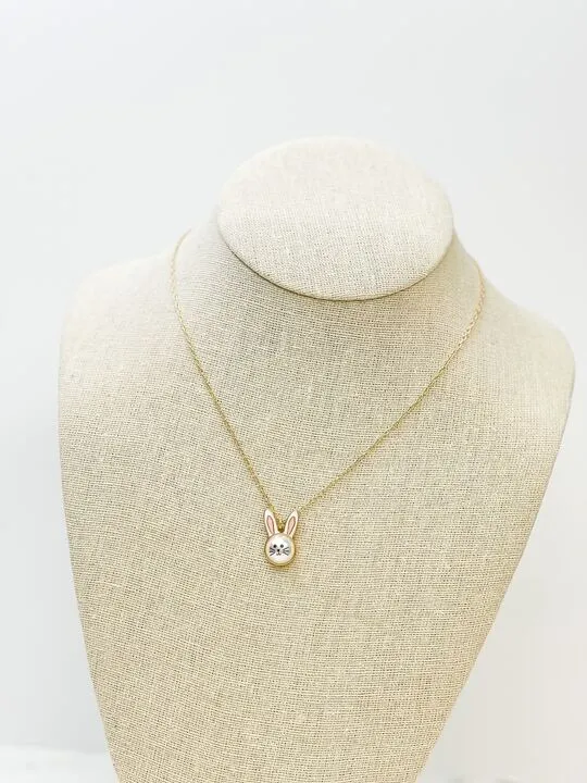 Bunny Pearl Pendant Necklace