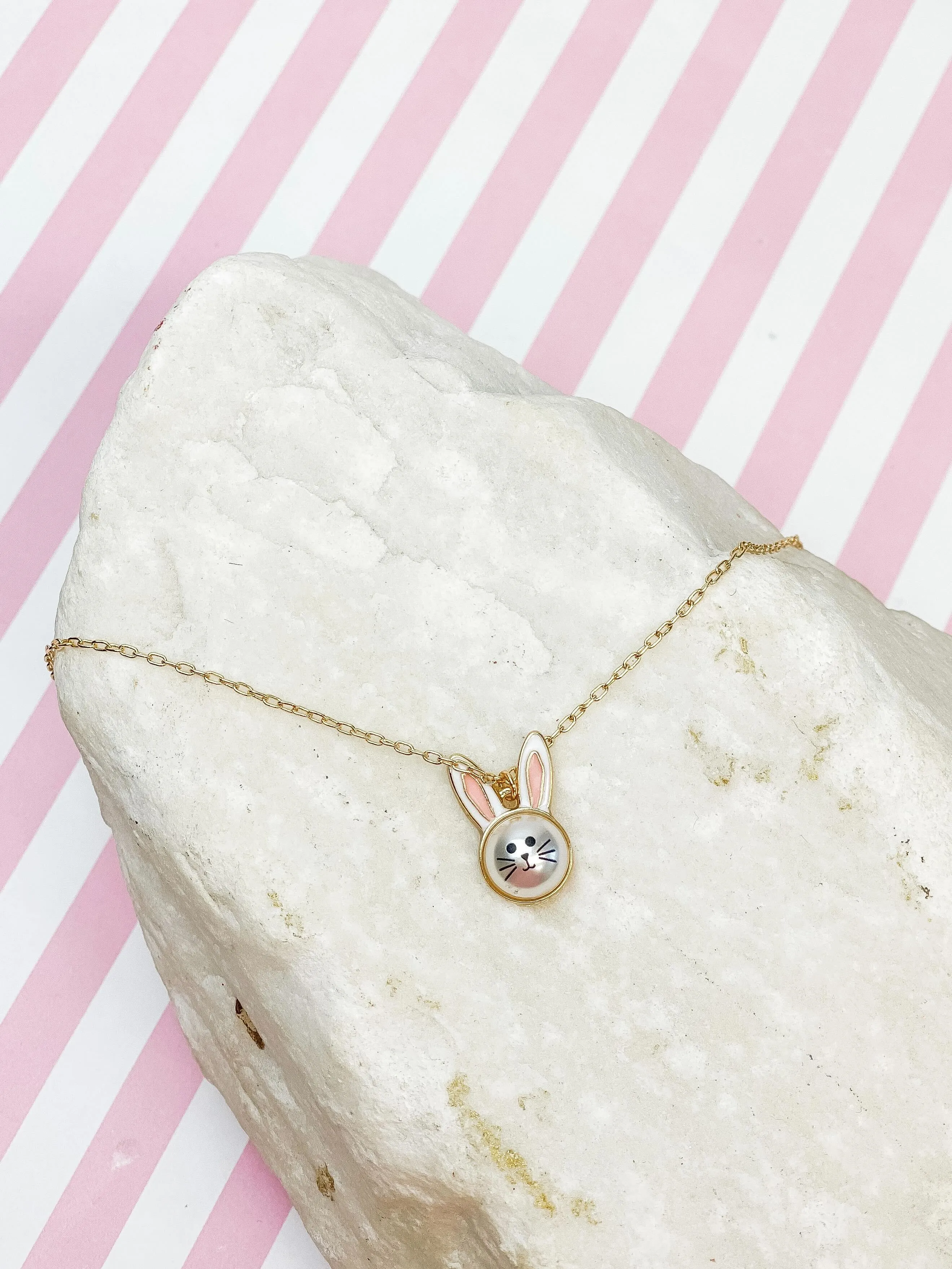 Bunny Pearl Pendant Necklace