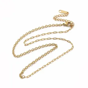 Cable Chain Necklace - Plated Stainless - 15.25"