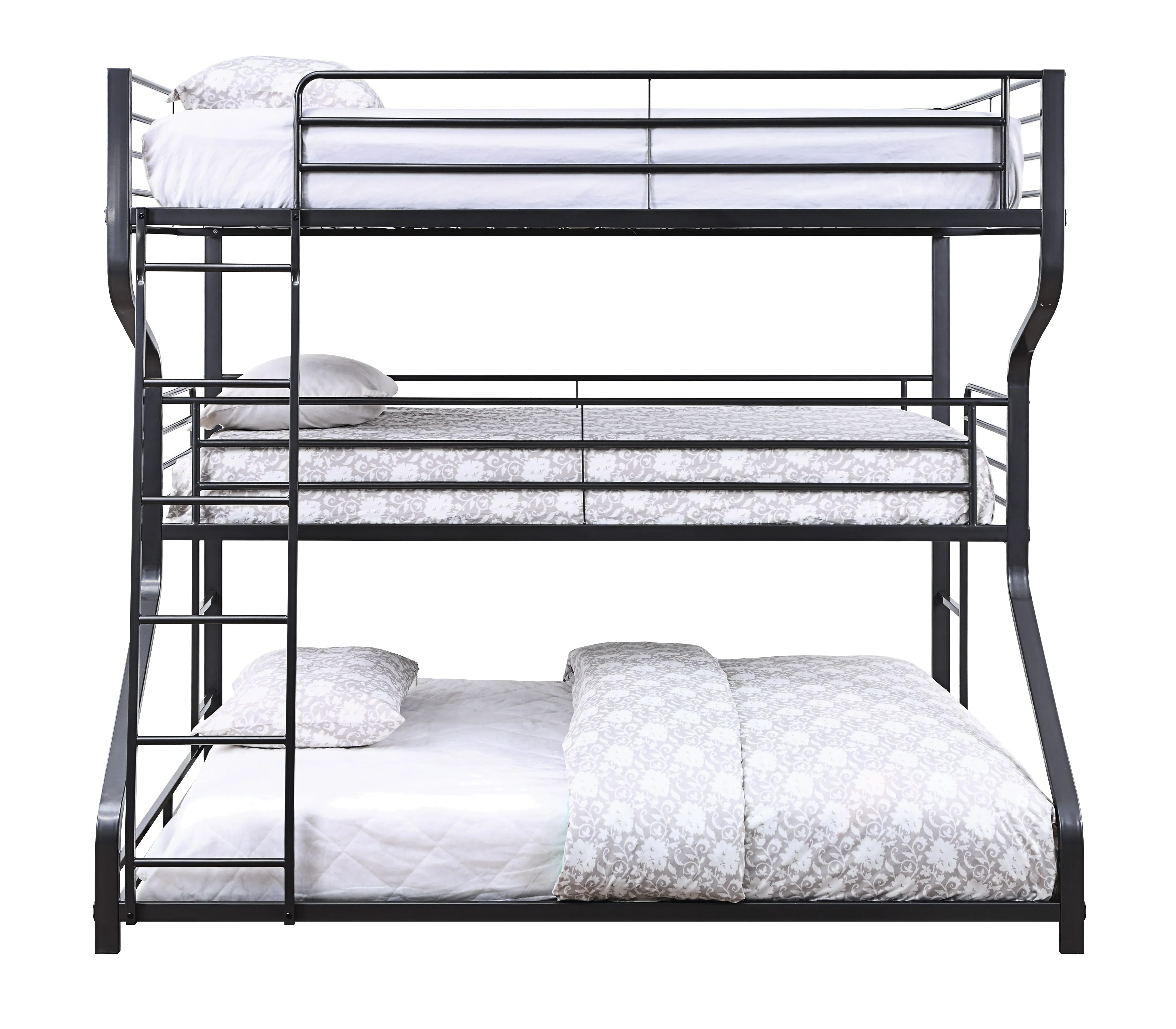 Caius II Gunmetal Bunk Bed (Triple Full/Twin/Queen)