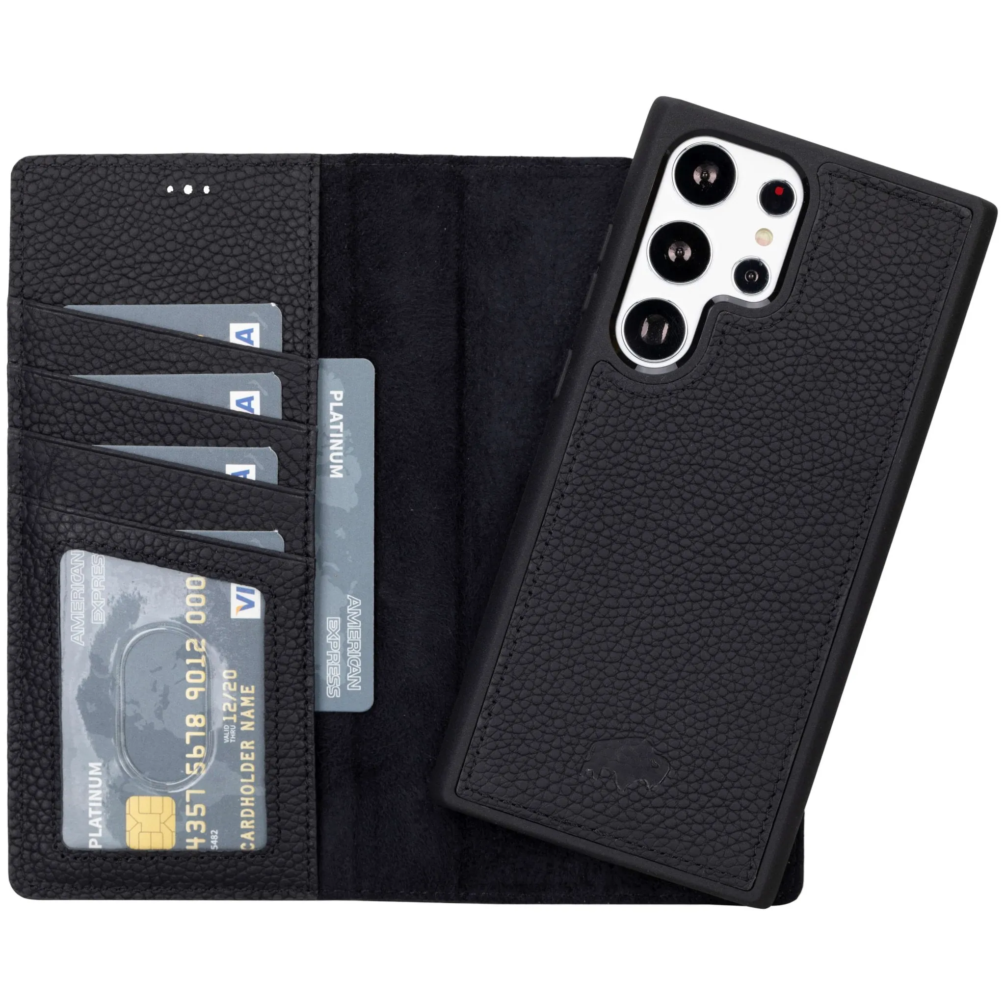 Carson Samsung Galaxy S23 Ultra Wallet Case, Pebble Black