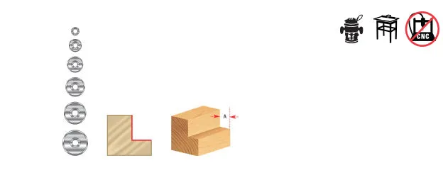 Collar for Superabbet Router Bit | 1 1⁄2 Dia x 1⁄4 - Flush Rabbet Depth | 67408 | 738685674086