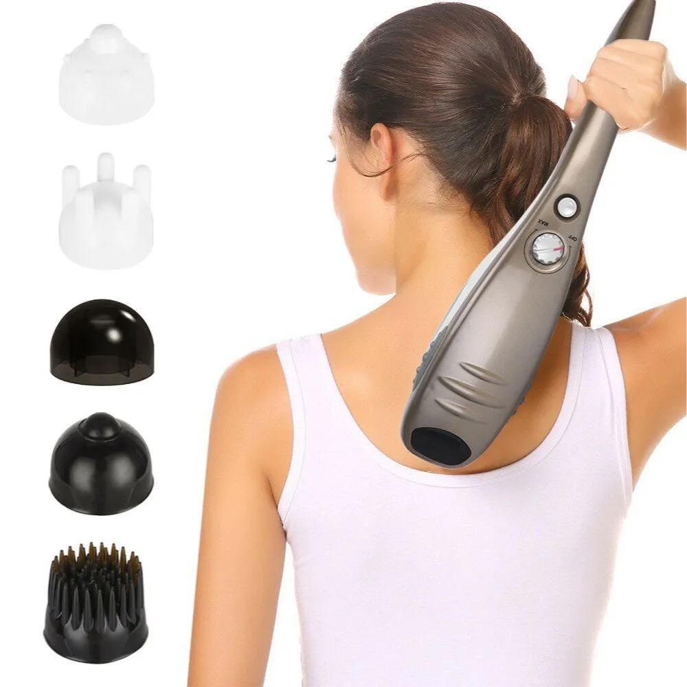 Compact 6-Head Full Body Handheld Massager, Adjustable Speeds