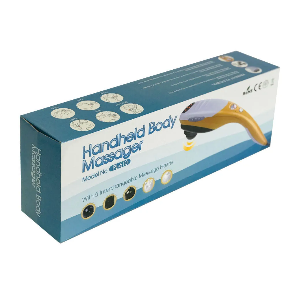 Compact 6-Head Full Body Handheld Massager, Adjustable Speeds