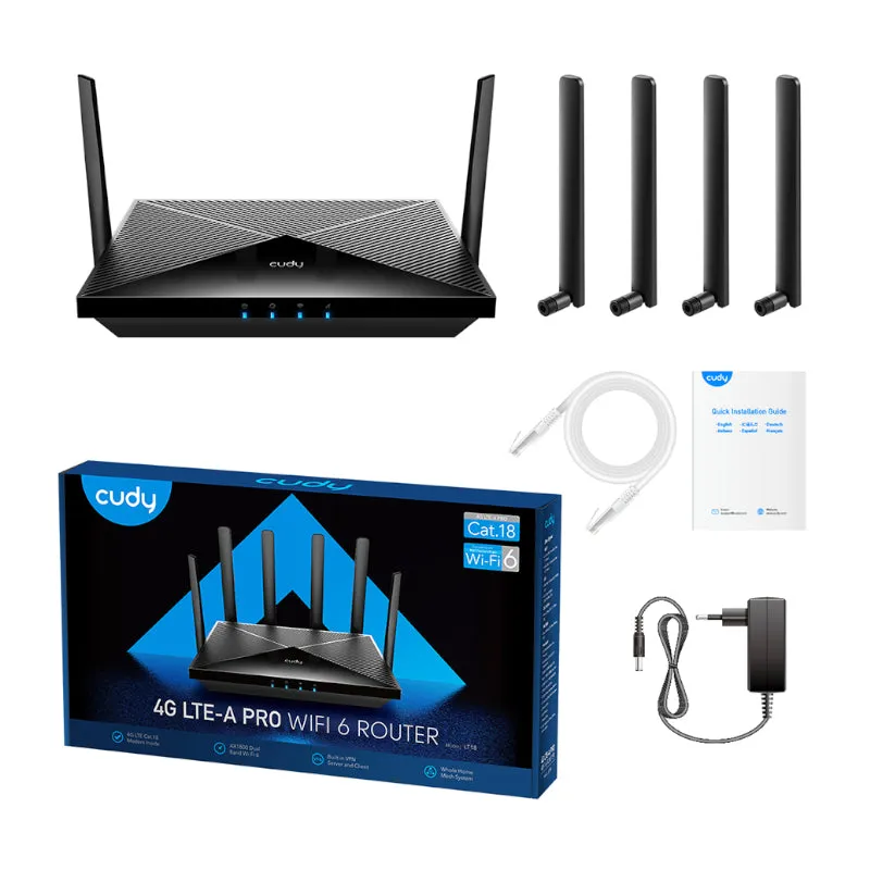 Cudy Ax1800 Wifi 4G Lte Mesh Cat18 Router