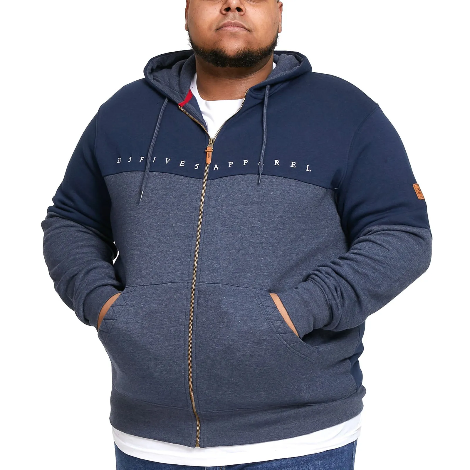 D555 Mens Moreton Big & Tall Full Zip Hoody - Navy