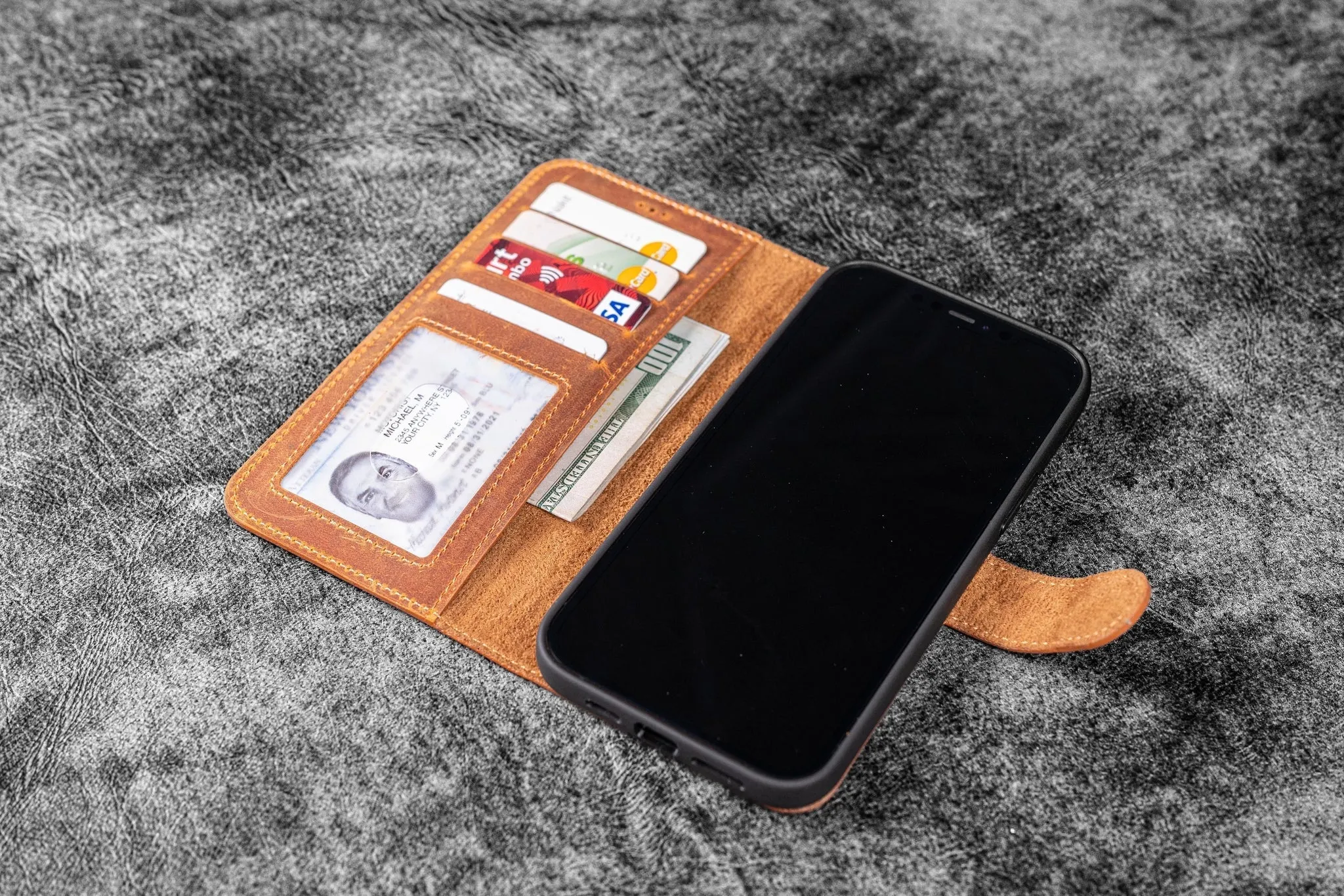 Detachable iPhone 13 Pro  Leather Wallet Case