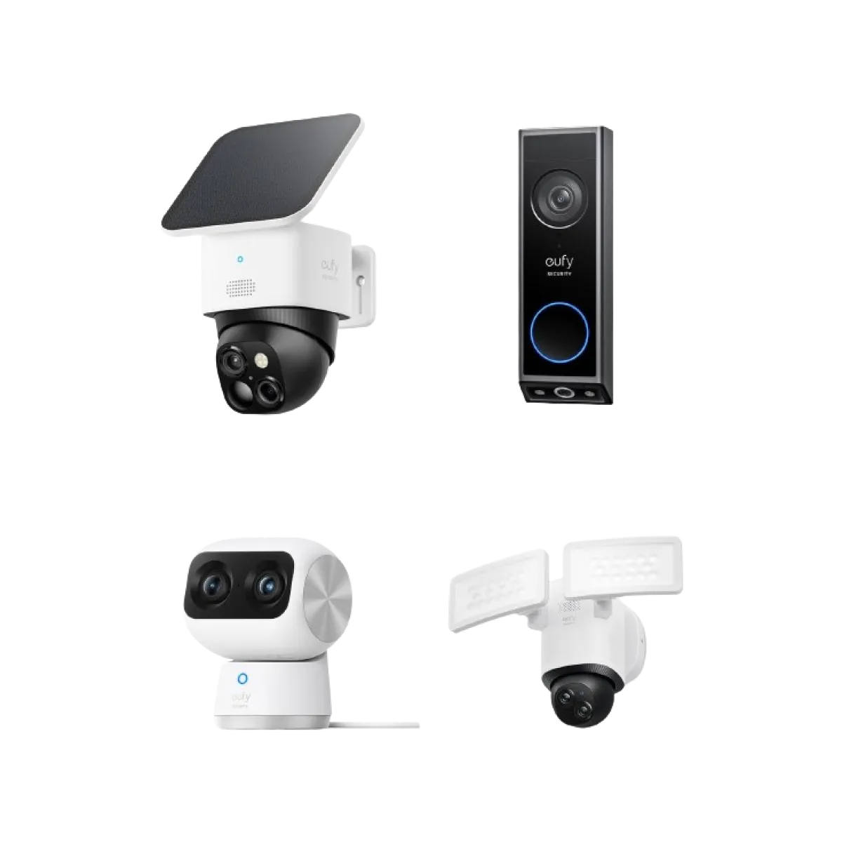 Dual Camera, SoloCam S340, Video Doorbell E340, Indoor Cam S350 with Floodlight Camera E340 Wired