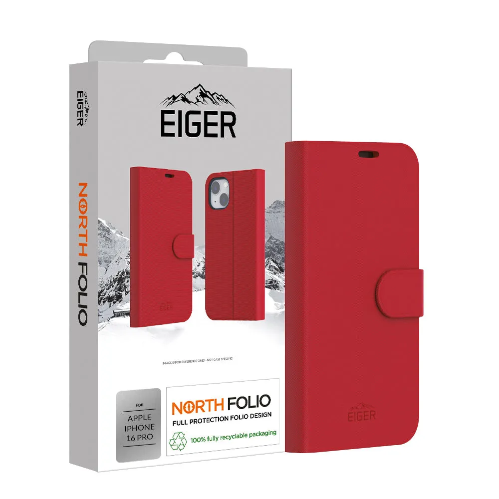 Eiger North Folio Case for Apple iPhone 16 Pro in Red