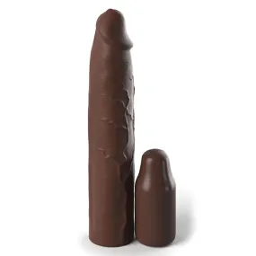 Fantasy 9 Inch Silicone Penis Extension with 3 inch Plug - Chocolate