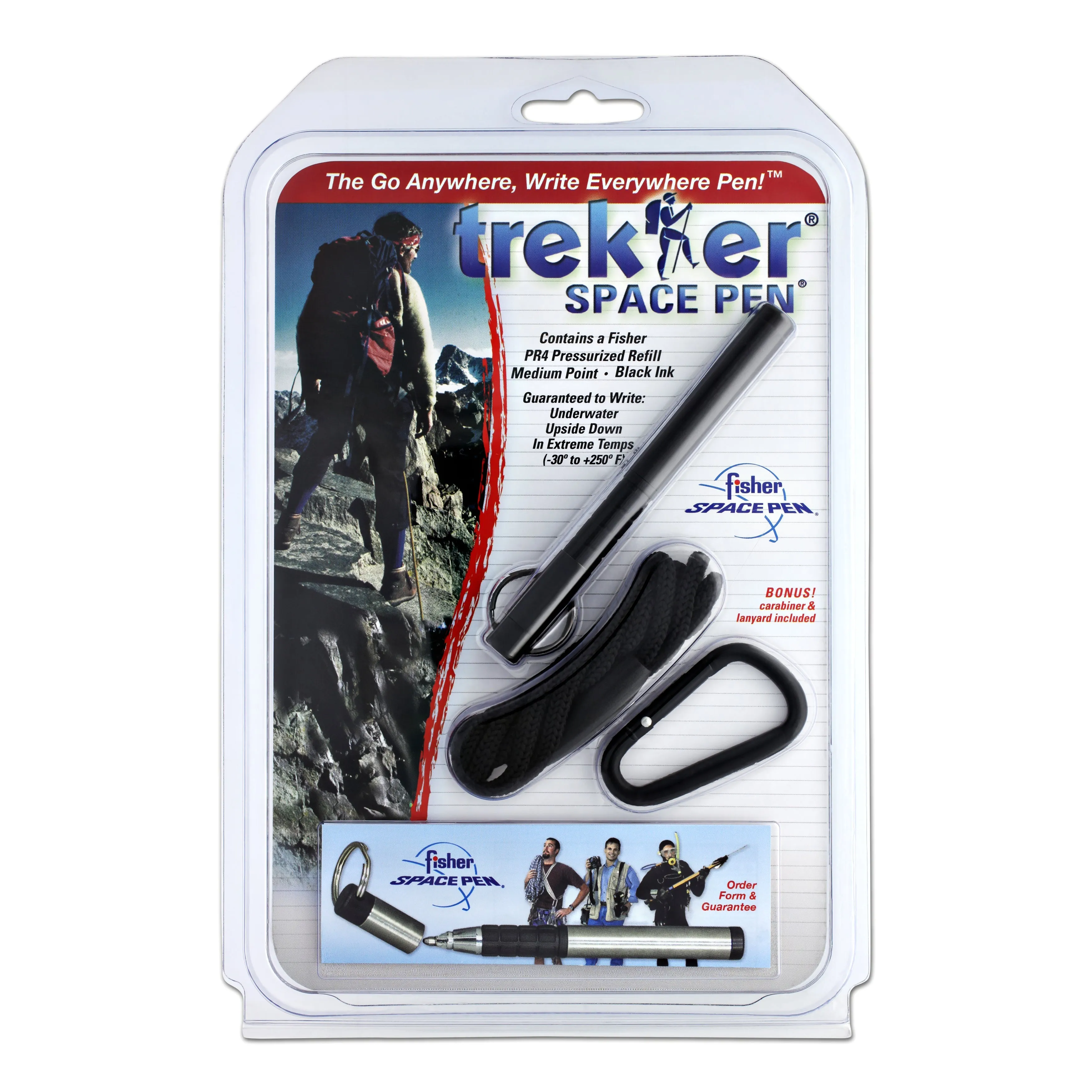 Fisher Space Trekker Keychain Ballpoint Pen in Matte Black