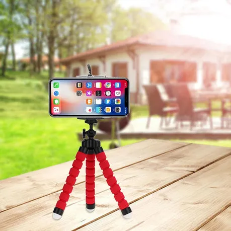 Flexible Camera Tripod - Spider Tripod Stand for Phone - Red Phone Tripod