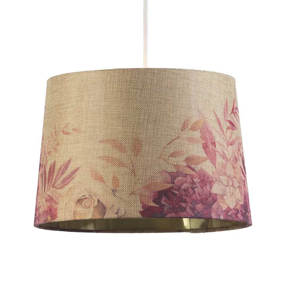 Flower Drum Shade with Gold Inner Rose