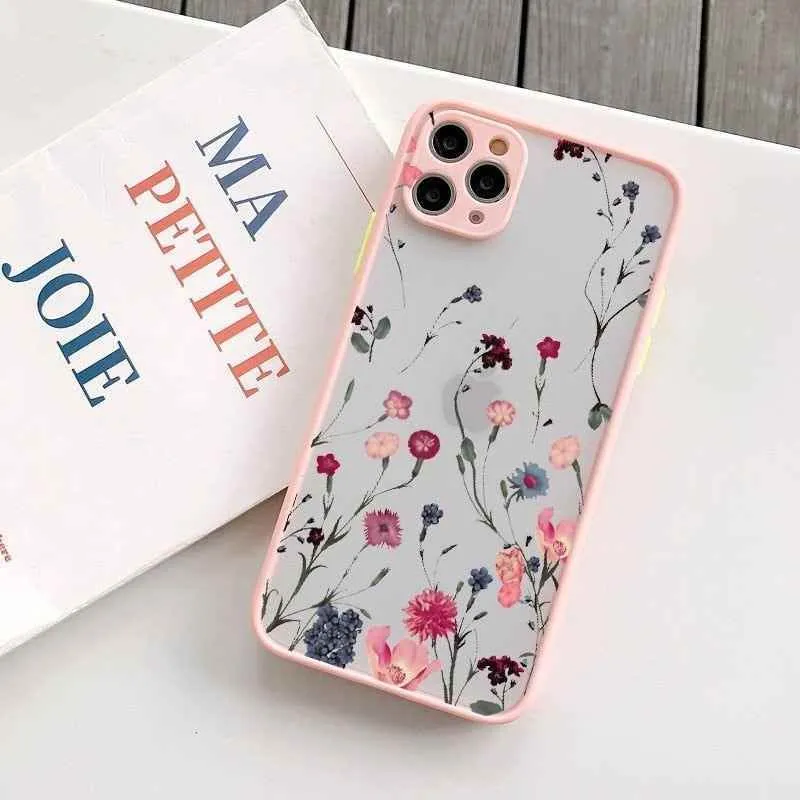 Flower Painted Cute Phone Cases For iPhone X XS MAX XR 6s 7 8 Plus SE 2 12 11 pro MAX