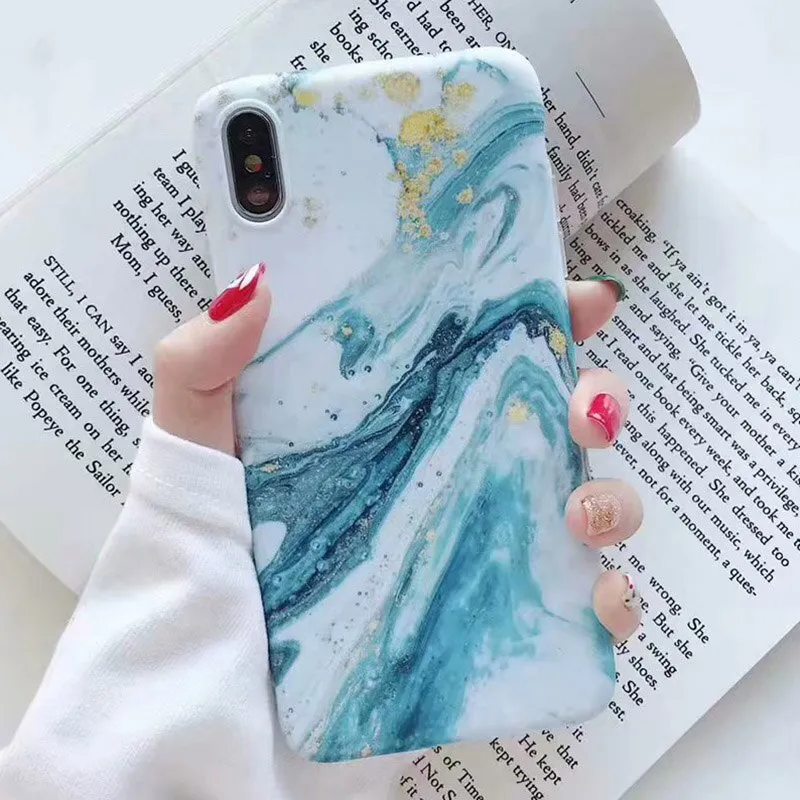 FLYKYLIN Marble Case For Samsung Galaxy A70 A50 A40 Back Cover on Flower Leaf Shell Soft IMD Silicone Phone Coque Holder Stand