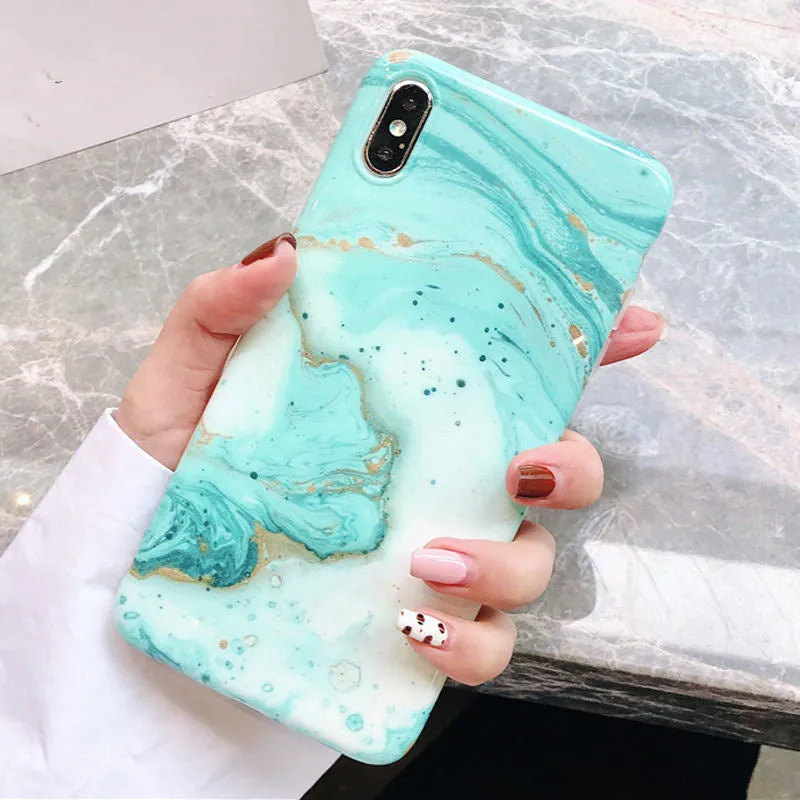 FLYKYLIN Ring Stand Case For Samsung Galaxy A50 A70 A40 Back Cover on Art Splice Marble Shell SKin Soft IMD Silicone Phone Coque