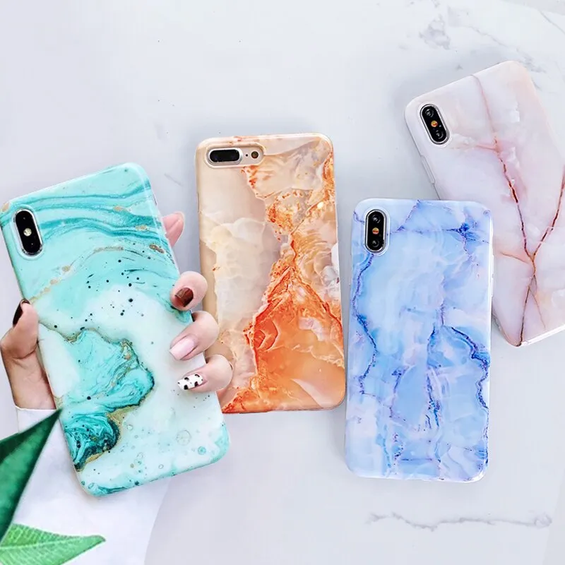 FLYKYLIN Ring Stand Case For Samsung Galaxy A50 A70 A40 Back Cover on Art Splice Marble Shell SKin Soft IMD Silicone Phone Coque